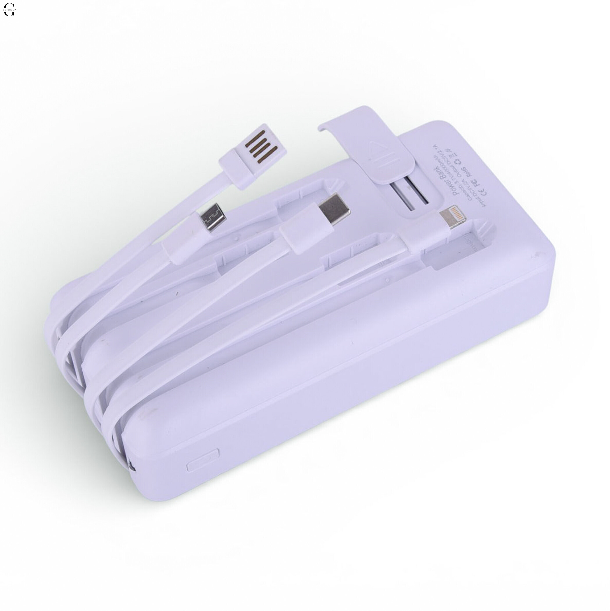 Power bank Повербанк40000 мА·ч с LED-дисплеем и встроенными кабелями Быстрая зарядка