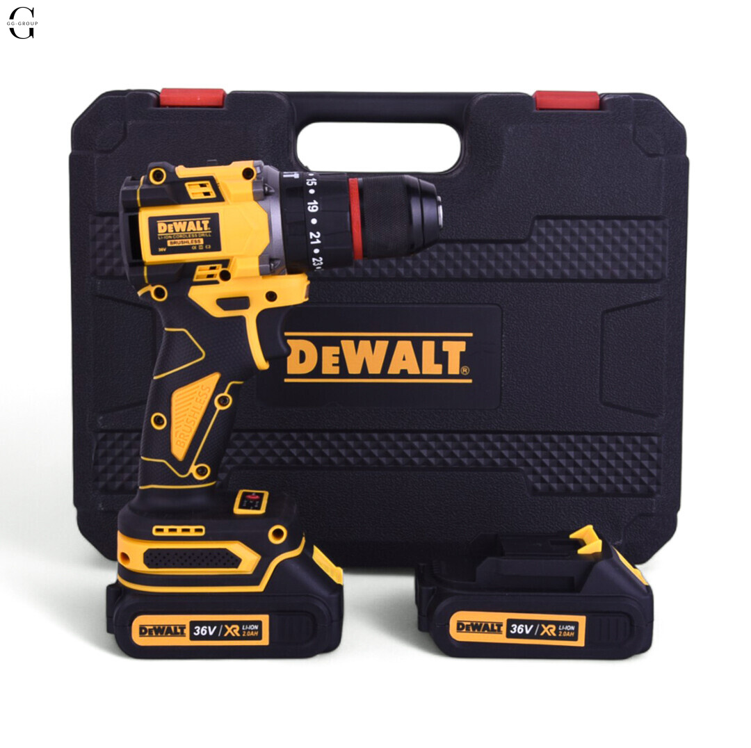 Шуруповерт DeWALT 36V Бесщеточный + 2 АКБ 2Ah + Металлический патрон + Набор инструментов