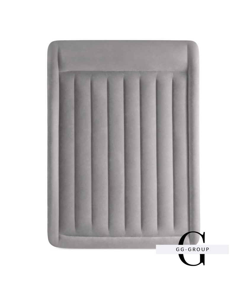 Intex Велюр матрац 64136 ND (2) двоспальний з підголовником, з вбудованим насосом, розмір 203х152х42см