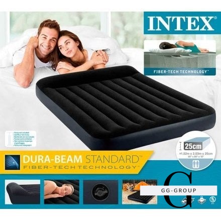 Intex Велюр Ліжко 64143 (3) двомісне, Розмір: 203х152х25см