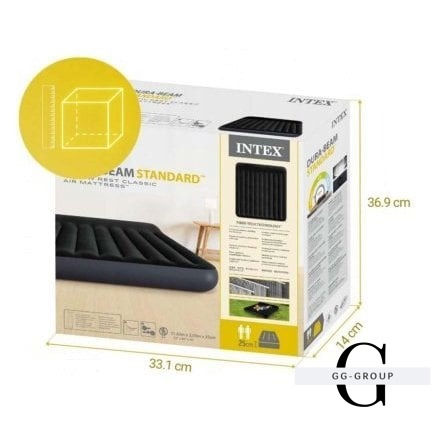 Intex Велюр Ліжко 64144(2) з підголовником, розмір 183x203x25 см