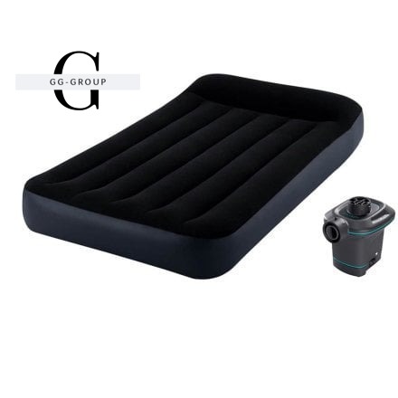 Intex Велюр матрац з підголовником 64146 ND(3) 99х191х25см, з вбудованим насосом 220 V, одномісний, максимальне навантаження 136кг
