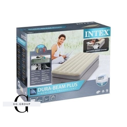Intex Велюр матрац 64162 ND(2) 99х191х51см, вбудований електронасос, односпальний
