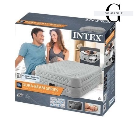 Intex Велюр матрац Twin 64488 ND(1) 99х191х51см, вбудований електронасос, подушка, одномісний