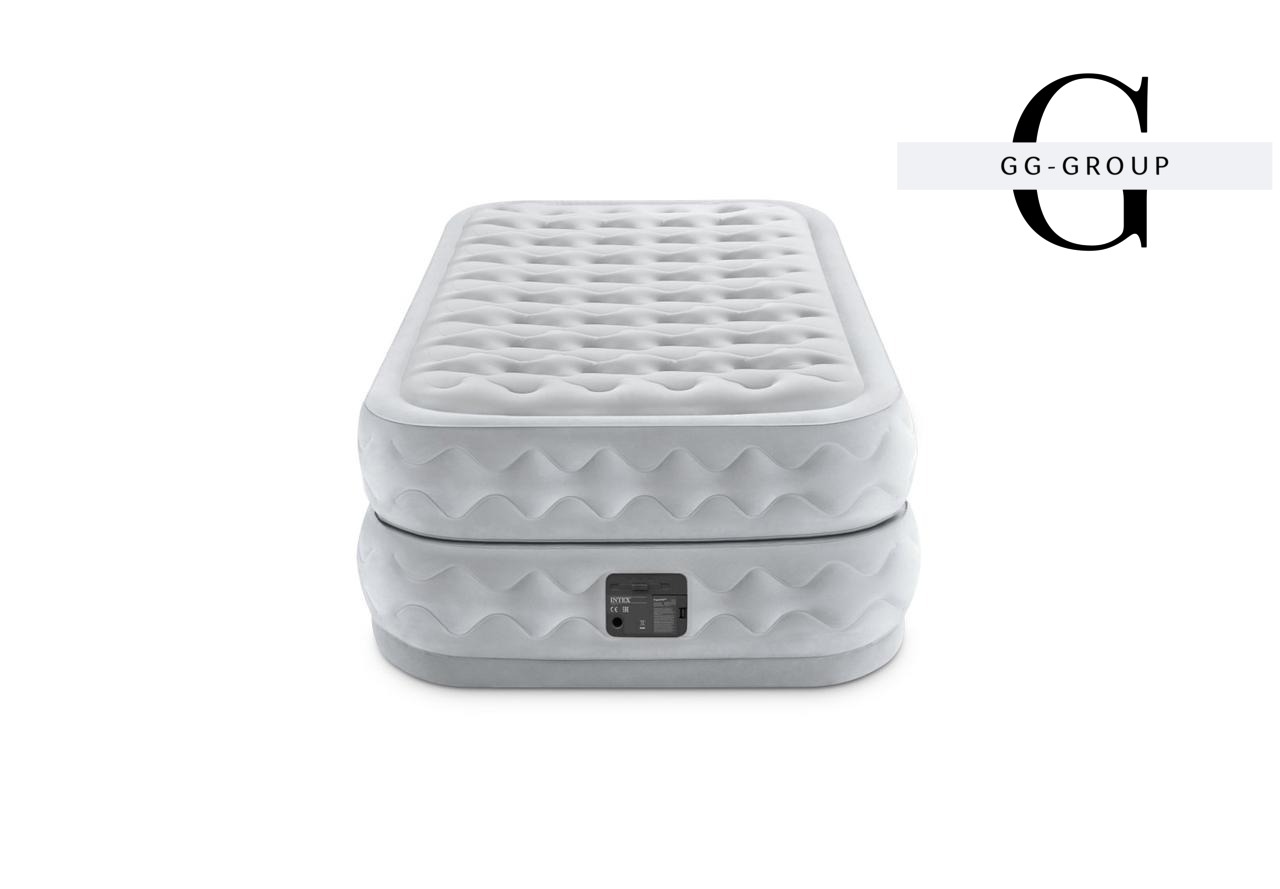 Intex Велюр матрац Twin 64488 ND(1) 99х191х51см, вбудований електронасос, подушка, одномісний