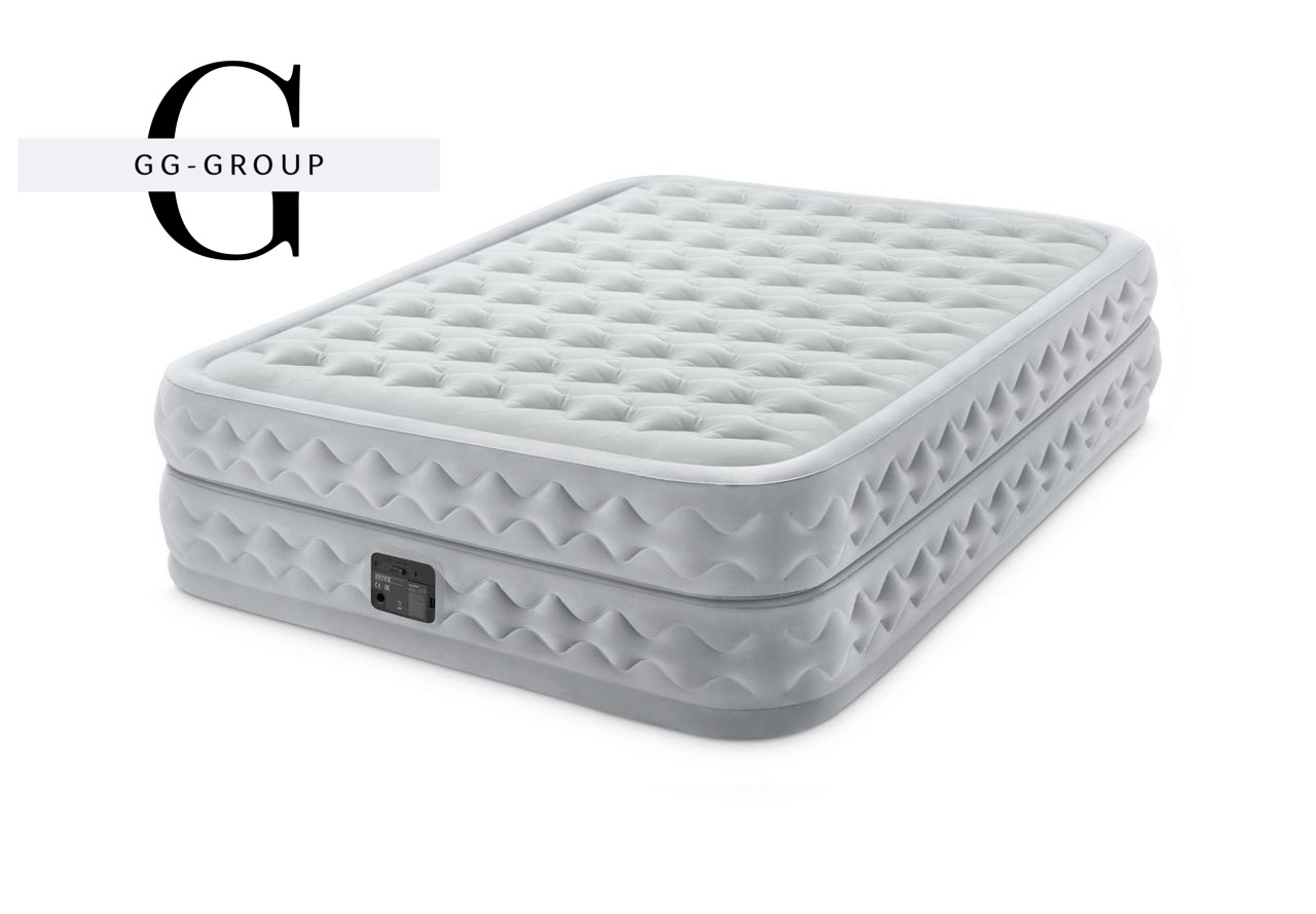 Intex Велюр матрац 64490 ND(1) 152х203х51см, вбудований електронасос, двоспальний