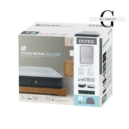 Intex Велюр матрац 67768 ND(2) розмір 137х191х33 см, полуторний, із вбудованим насосом 220V