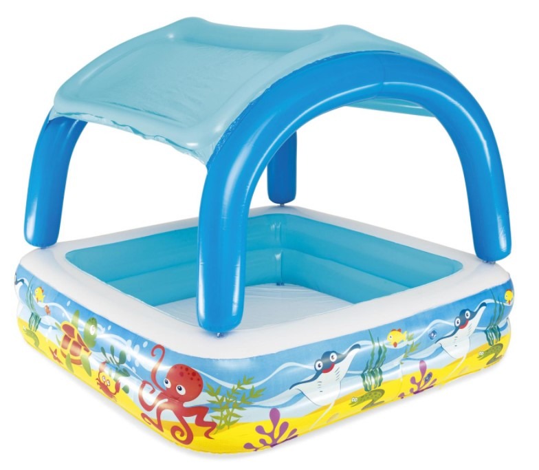 Дитячий басейн з навісом BESTWAY 52192 265л, 140×140×24см, від 2 років