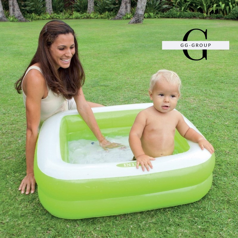 Intex Басейн 57100 NP (6) розміром 85-85-23см, висота борту 18см, об'єм: 60л, від 1-го року салатовий 