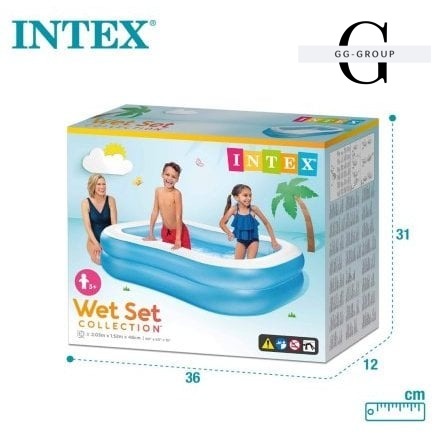 Intex Басейн надувний 57180 NP (3) «Сімейний» 203х152х48см, об'єм = 540л, 3+, вага 3,5 кг