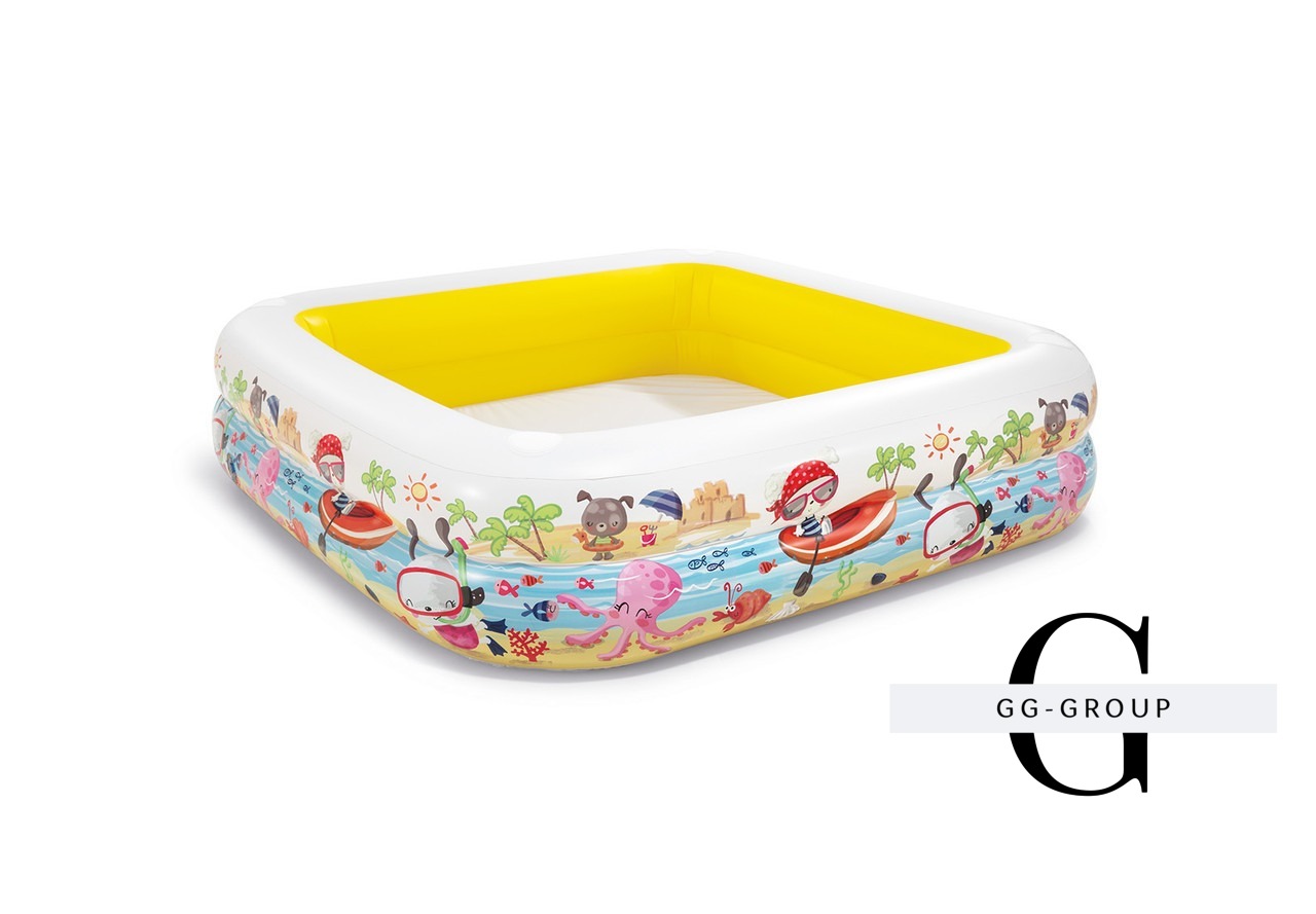 Intex Басейн 57470 NP (3) ЖОВТИЙ, квадратний, з знімним дахом, 157х122см, 282л, від 3-х років