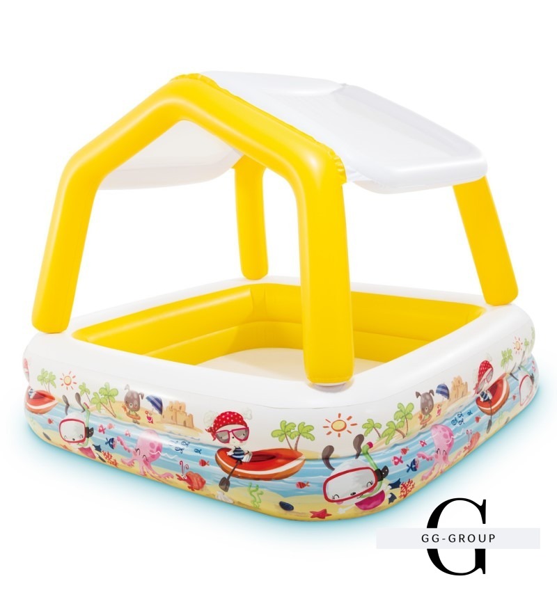 Intex Басейн 57470 NP (3) ЖОВТИЙ, квадратний, з знімним дахом, 157х122см, 282л, від 3-х років