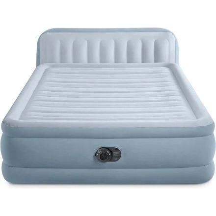 Intex 64450 Надувне Ліжко 236×152×86 см PLUSH Узголів'я, Електронасос, Dura-Beam DELUXE Queen