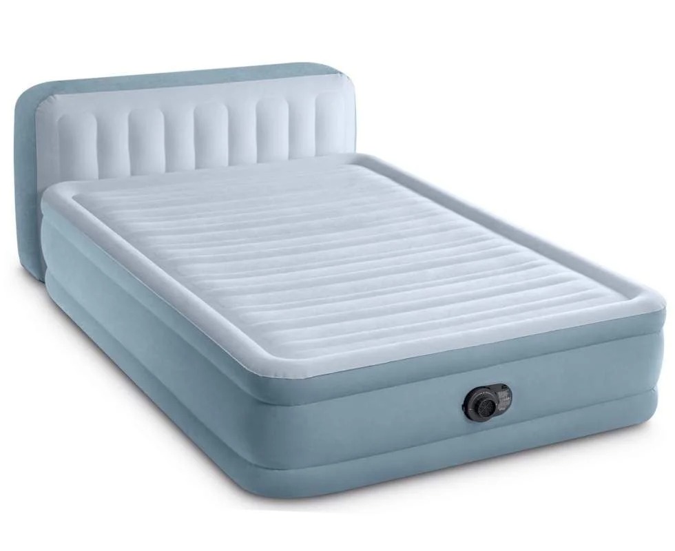 Intex 64450 Надувне Ліжко 236×152×86 см PLUSH Узголів'я, Електронасос, Dura-Beam DELUXE Queen