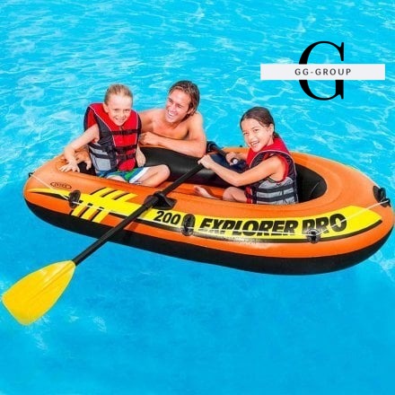 Intex Лодка надув. 58357 NP (3) Explorer 200 Pro полутораместная, размером 196х102х33см