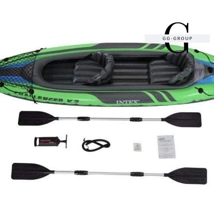 Intex Challenger K2 68306 NP надувна байдарка для двох, 351×76 см, з веслами та ручним насосом