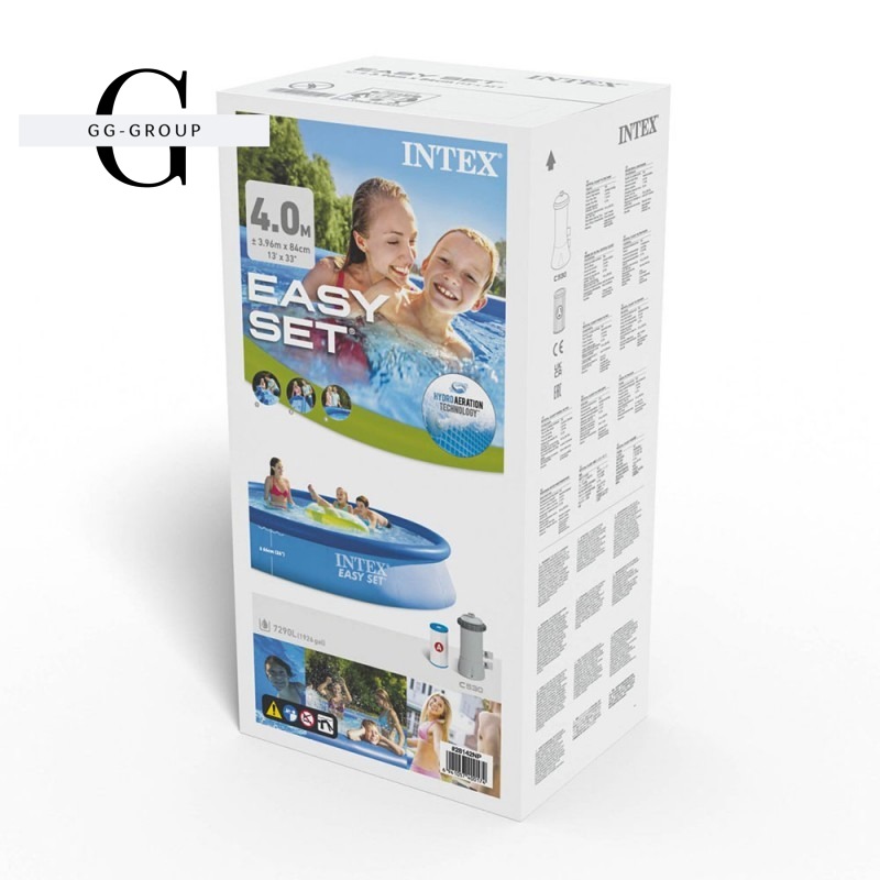 Intex Басейн 28142 NP(1) /з насосом 220-240 В/, розмір 396х84см, об'єм: 7290 л. при заповненні 80, вага: 17,7 кг, сімейний басейн