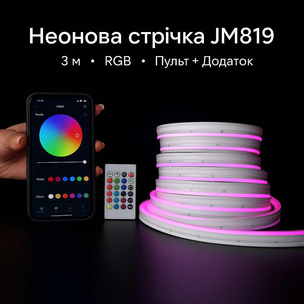 Неоновая LED-лента RGB 5 м/USB/Пульт + Мобильное приложение