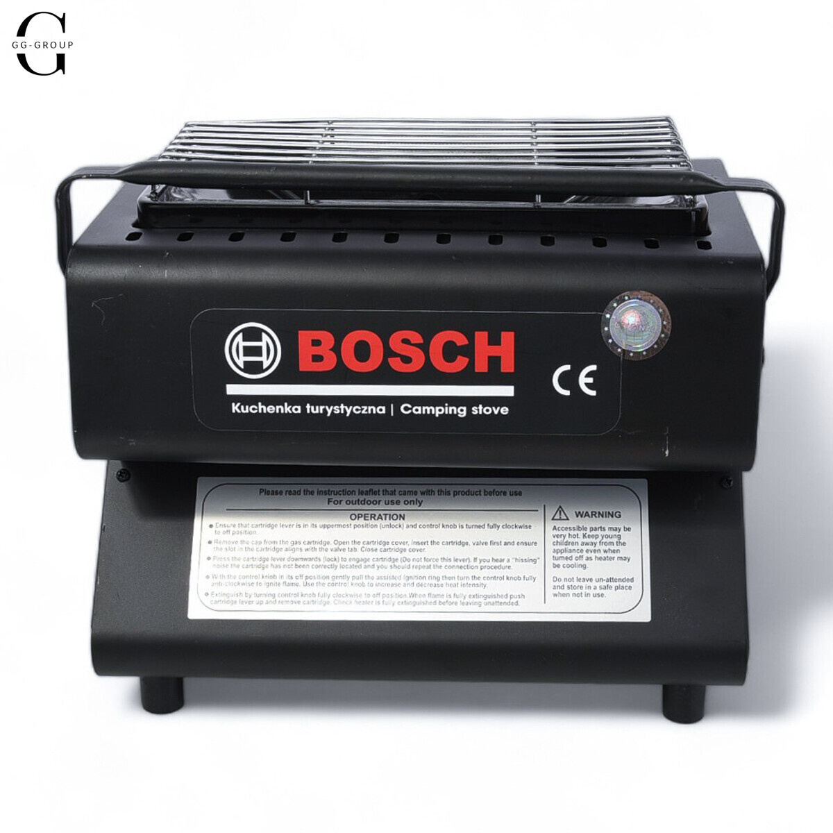 Портативная газовая плита + обогреватель BOSCH 2в1 с переходником для баллона, в пленке, без коробки