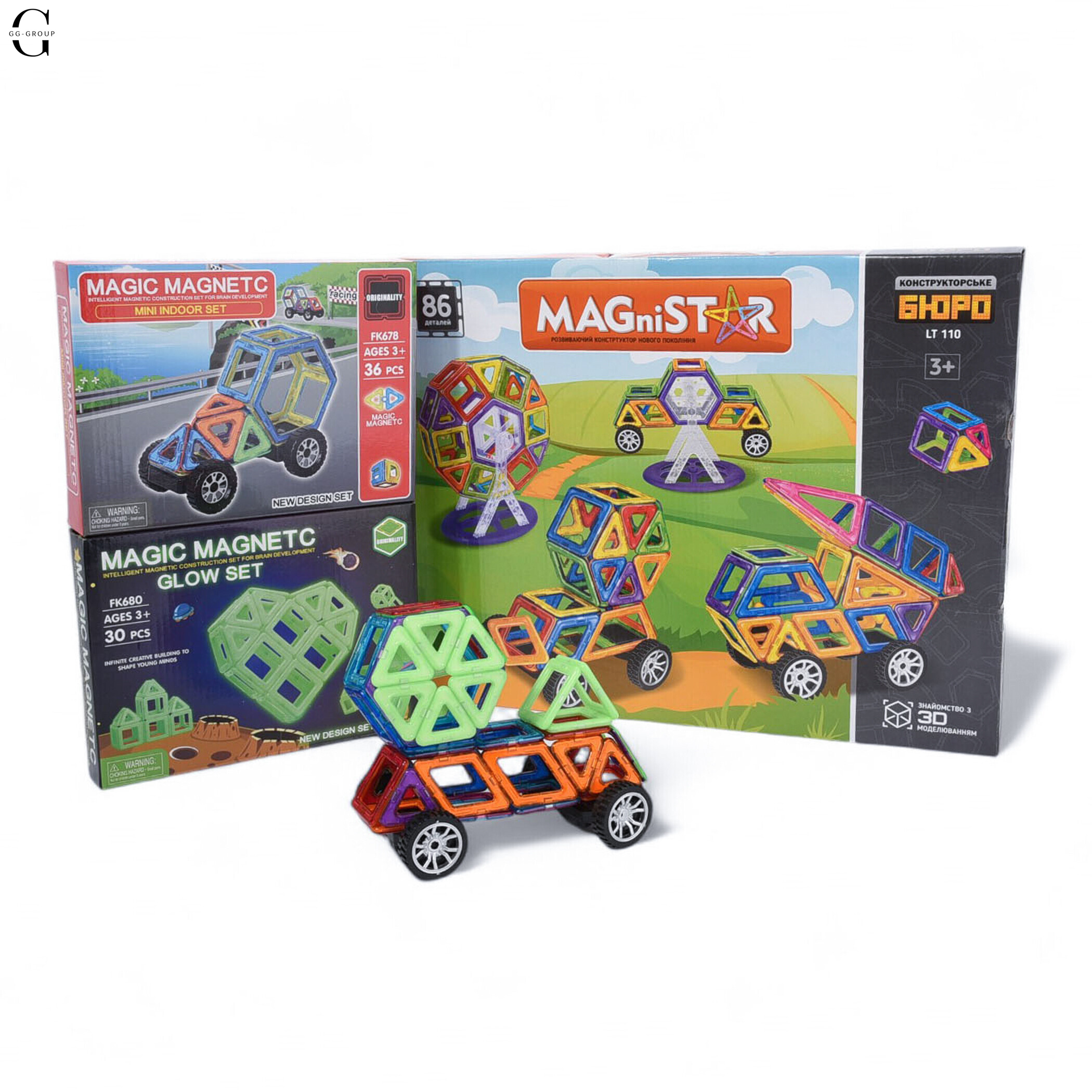 Магнітний конструктор Magical Magnet деталей 152 деталій 