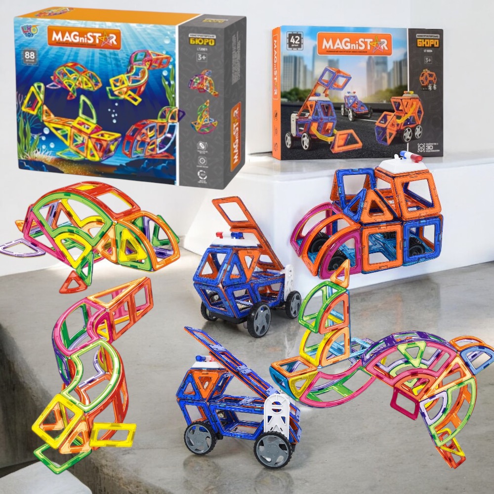 Конструктор  магнітний, морські жителі, 130 деталей Magnit/Magical/LIMO TOY