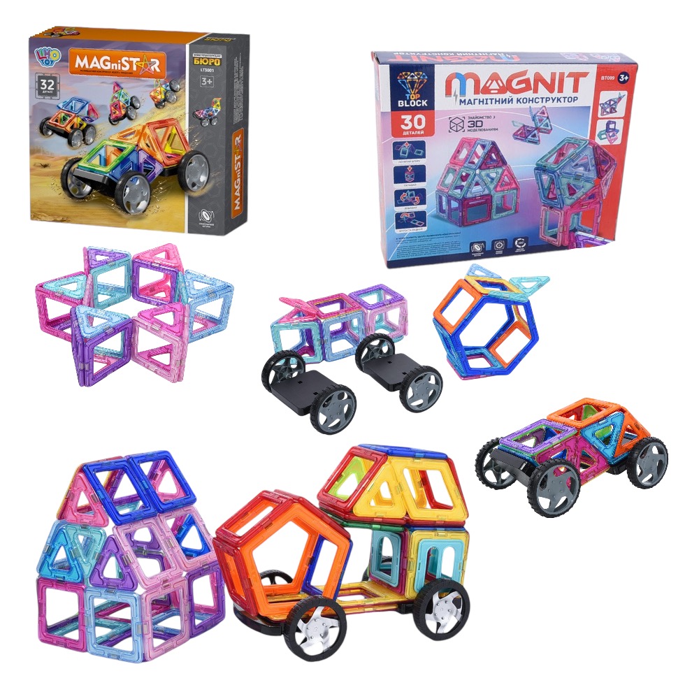 Конструктор  магнітний, 62 деталі  Magnit/Magical/LIMO TOY