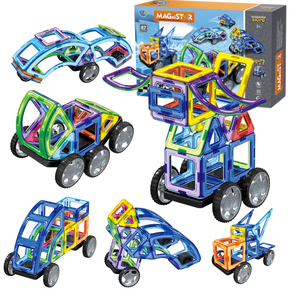 Конструктор LT3003 магнітний, транспорт, 87 деталей Magnit/Magical/LIMO TOY