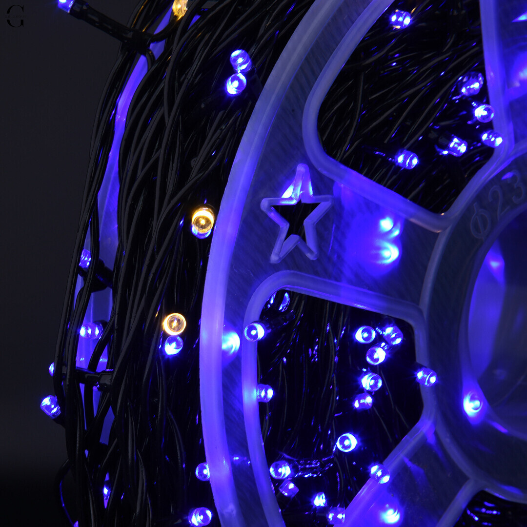 Гірлянда LED 50м 500 LED синя, з контролером, кожний 100-й діод білий