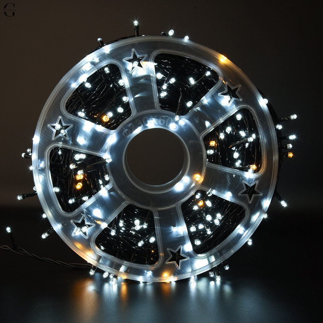 Гірлянда LED 50м 500 LED біла, з контролером, кожен 100-й діод білий