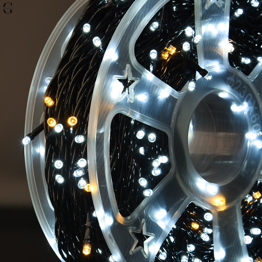 Гірлянда LED 50м 500 LED біла, з контролером, кожен 100-й діод білий