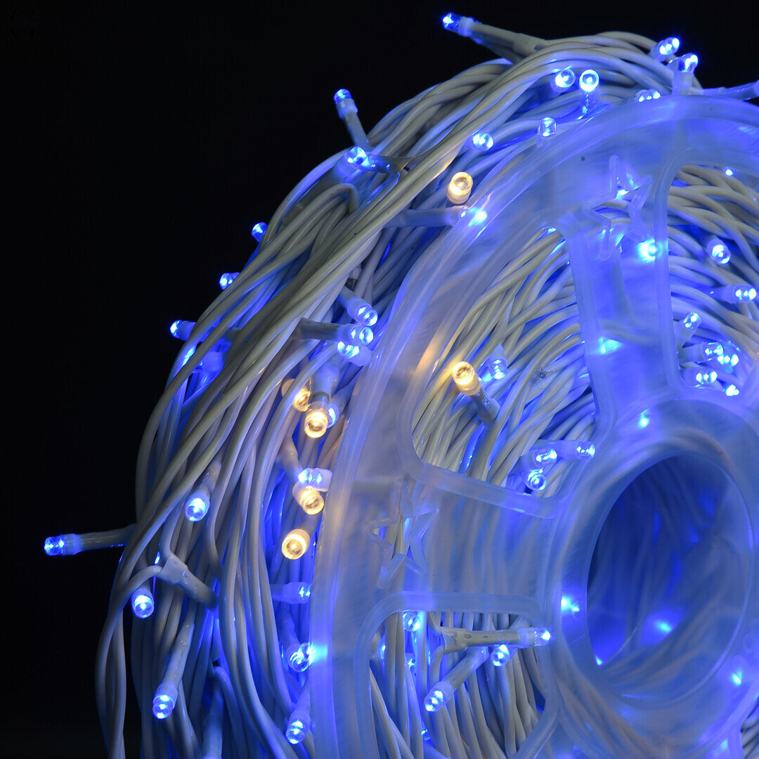 Гірлянда LED 50м 500 LED синя, з контролером, кожний 100-й діод білий