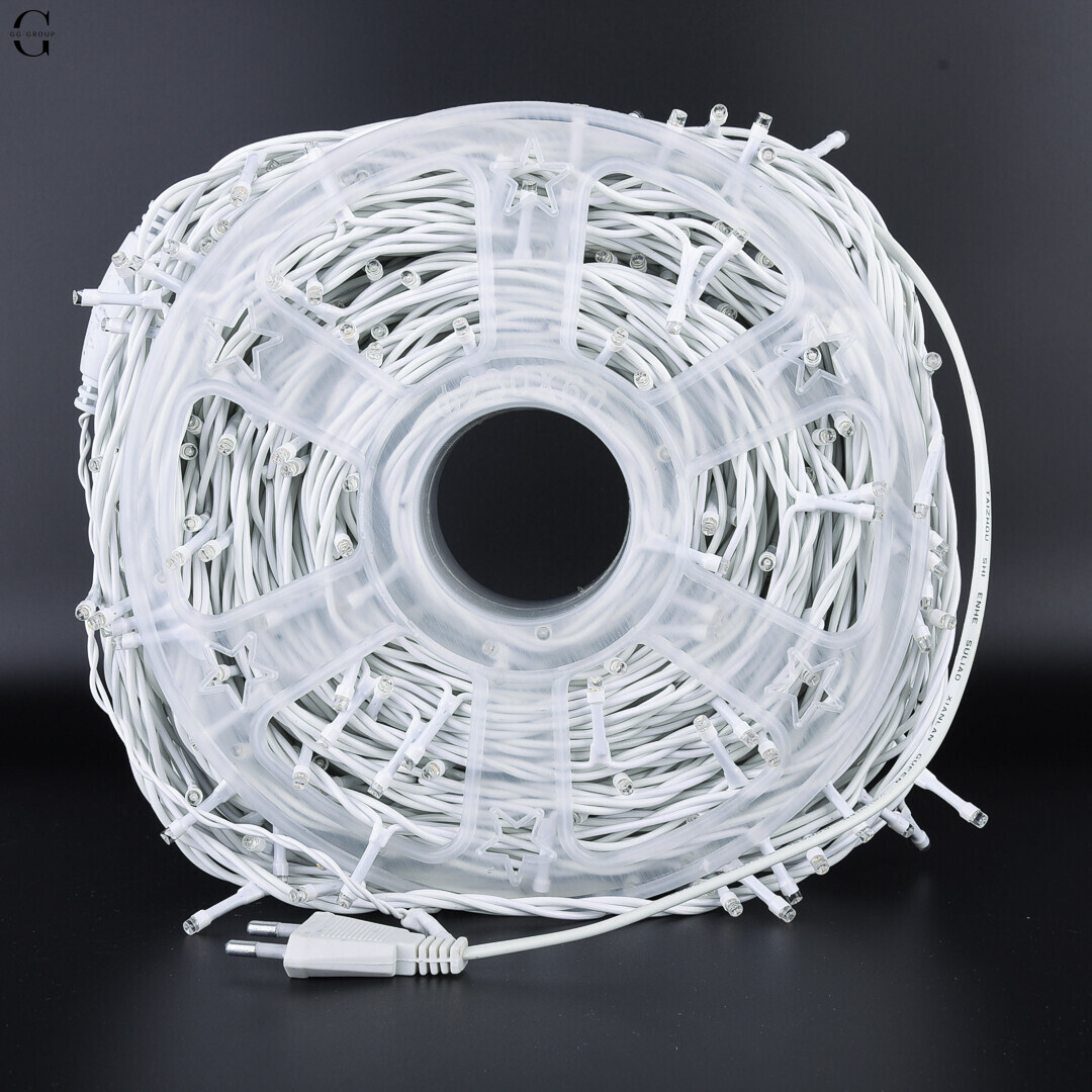 Гірлянда LED 50м 500 LED біла, з контролером, кожен 100-й діод білий