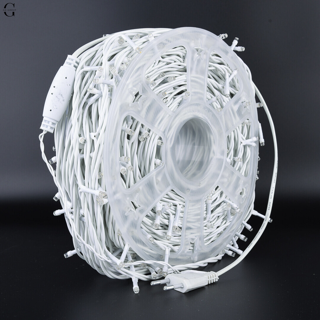 Гірлянда LED 50м 500 LED біла, з контролером, кожен 100-й діод білий
