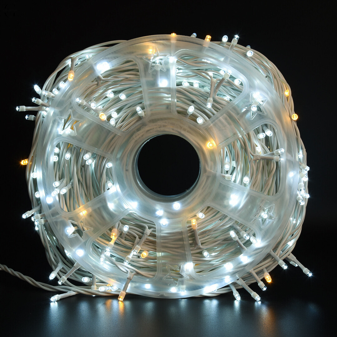 Гірлянда LED 50м 500 LED біла, з контролером, кожен 100-й діод білий