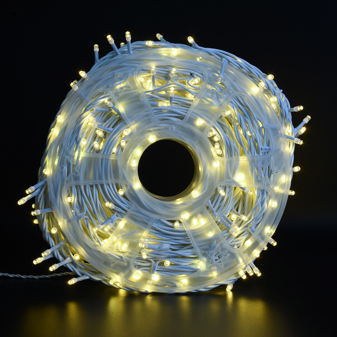Гірлянда LED 50м 500 LED жовта, з контролером, кожен 100-й діод білий