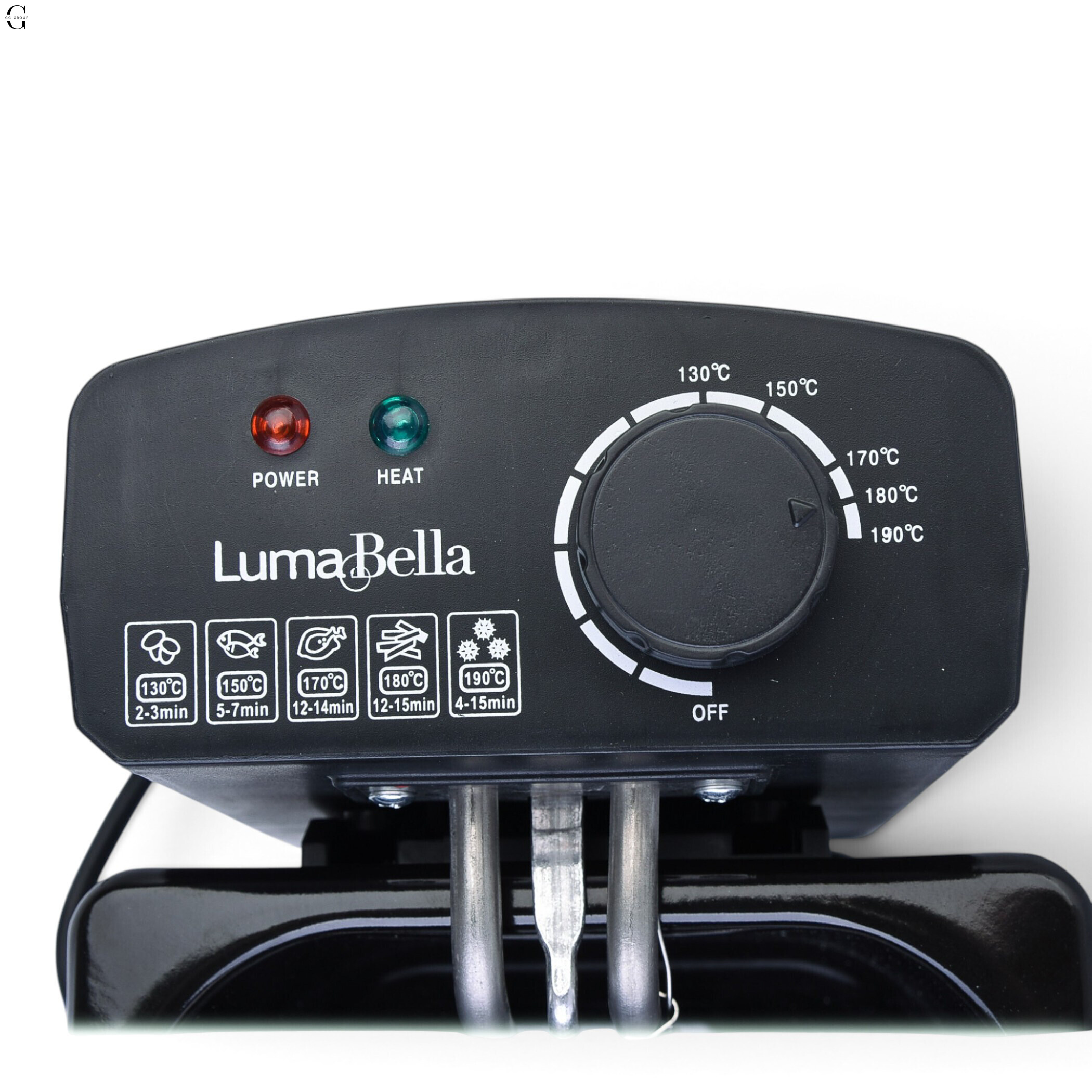 Електрична фритюрниця LumaBella LB-60002 3,5 л, 2000 Вт із регулюванням температури, кошиком та кришкою