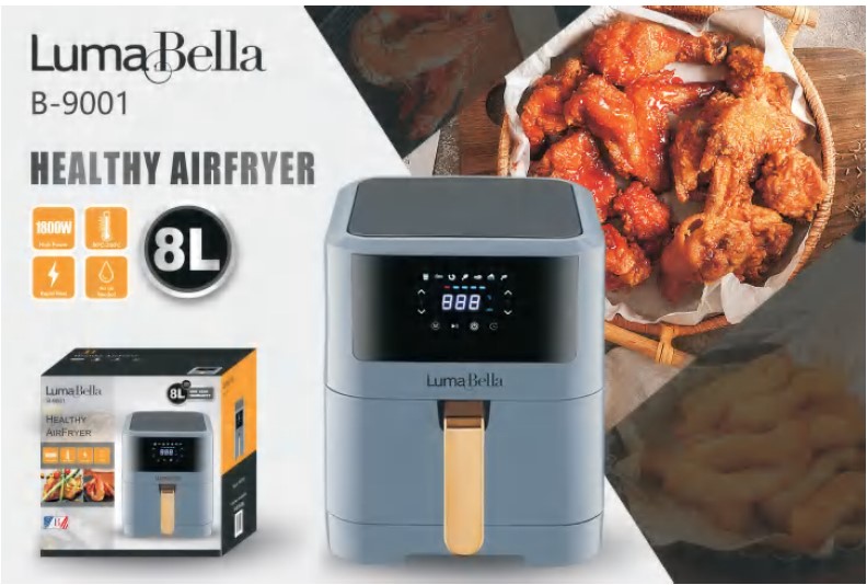 Аерогриль-фритюрниця Luma Bella B-9001 8 л, 1800 Вт, 8 програм, антипригарне покриття