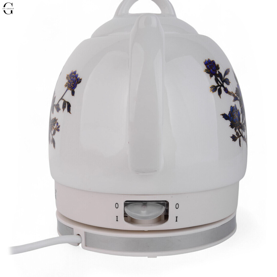 Керамічний електрочайник LumaBella LB-59016 1.2 л, 1500 Вт, прихований нагрівальний елемент, фільтр від накипу
