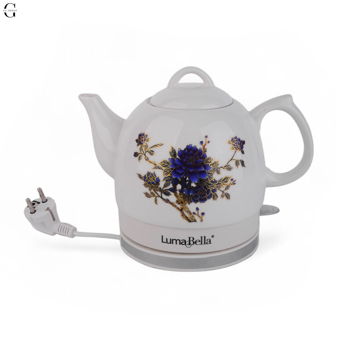 Керамічний електрочайник LumaBella LB-59016 1.2 л, 1500 Вт, прихований нагрівальний елемент, фільтр від накипу