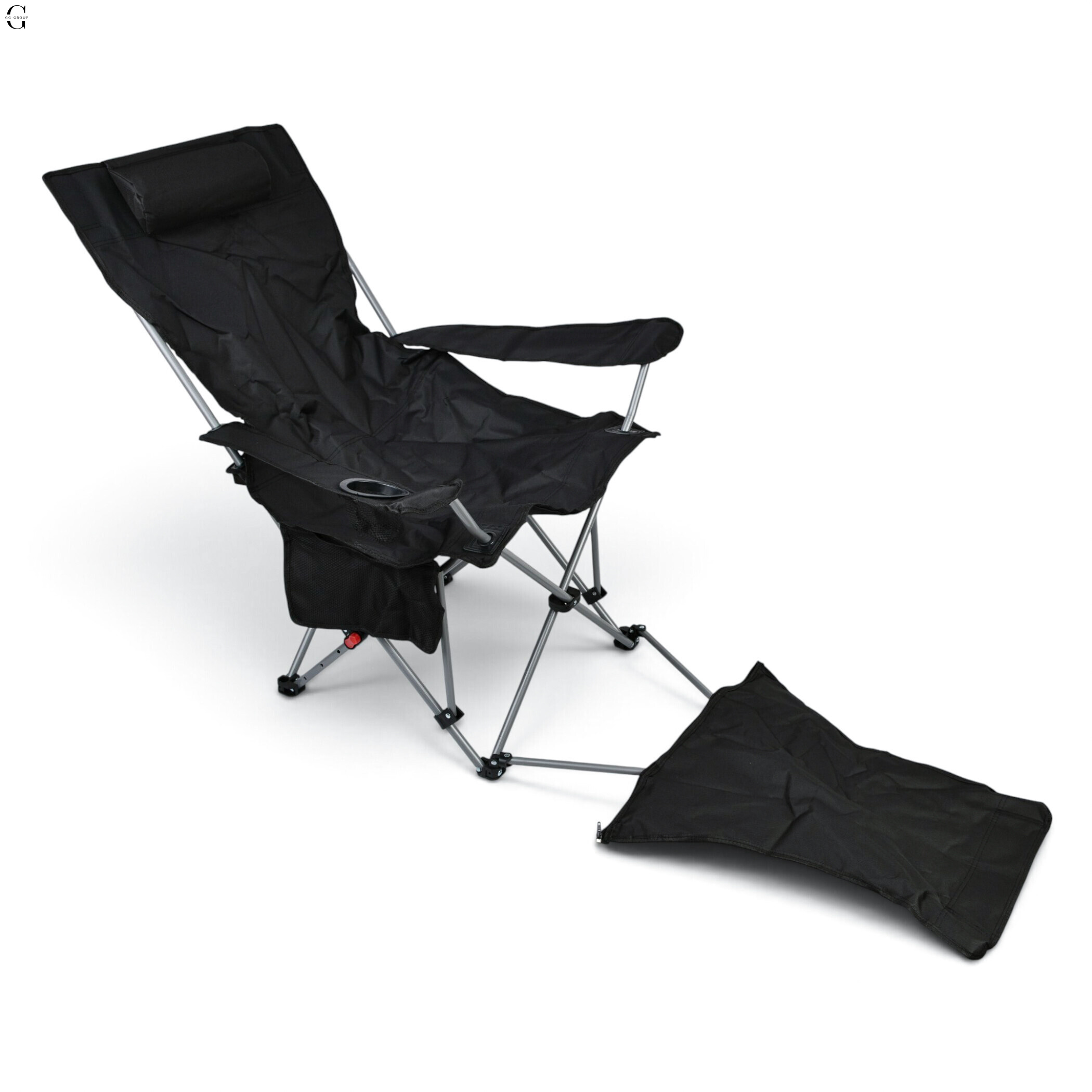     Складне туристичне крісло-павук Compact Outdoor Chair 100 кг із чохлом чорне