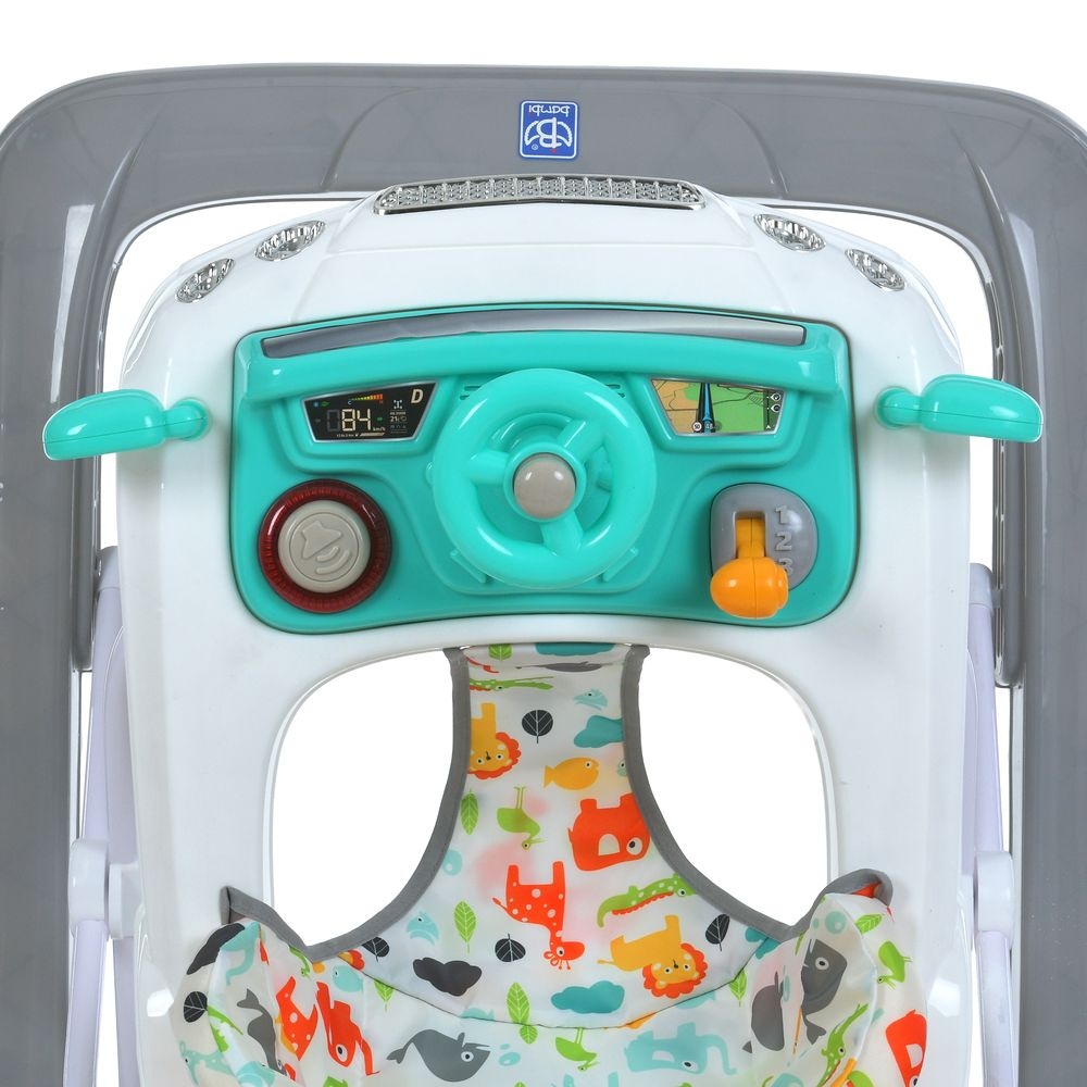 Ходунки BAMBI M 6061-11-4 з музикою та підсвіткою, 8 коліс, сірі з блакитним