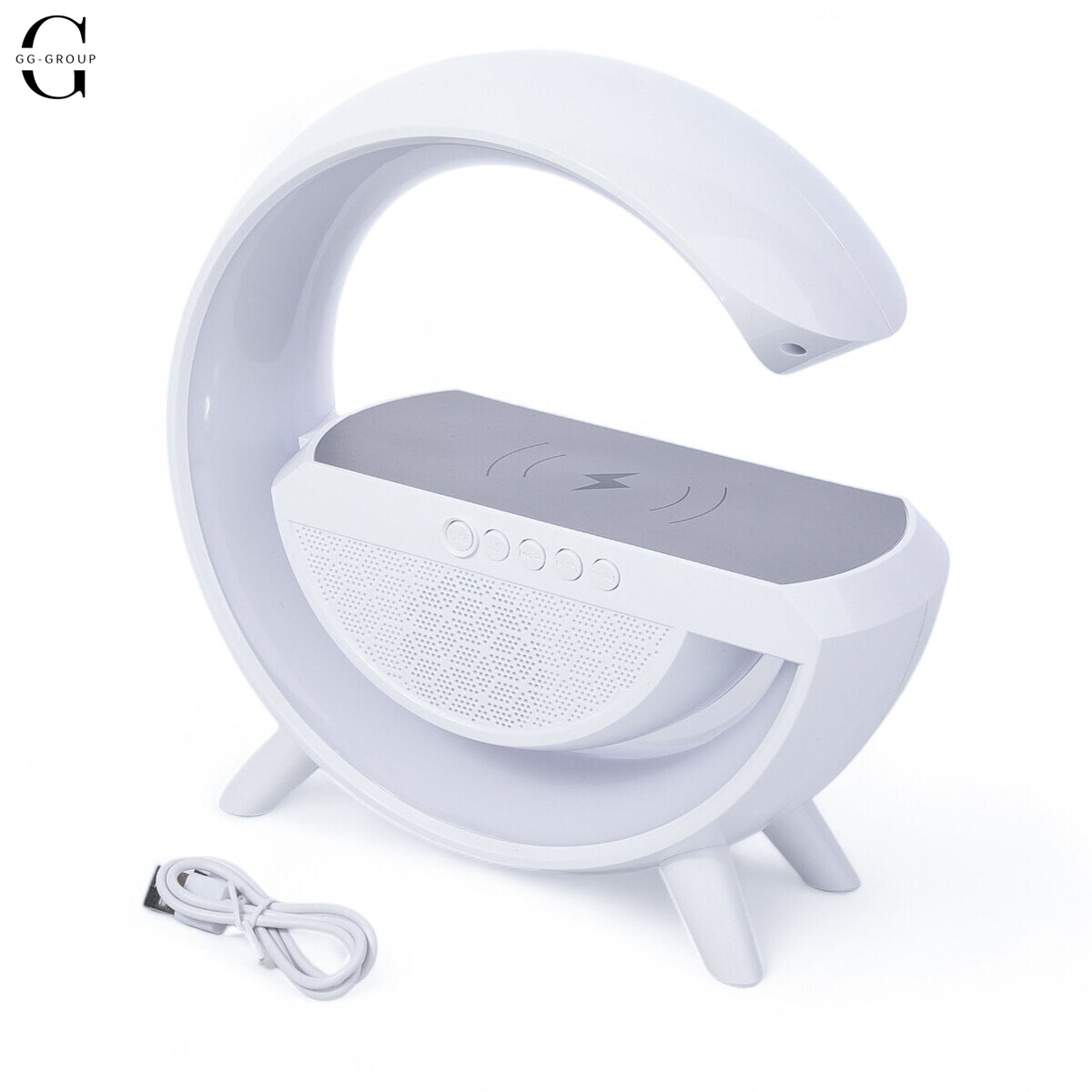 Ночник Smart Light Sound Machine с беспроводной зарядкой и Bluetooth колонкой 