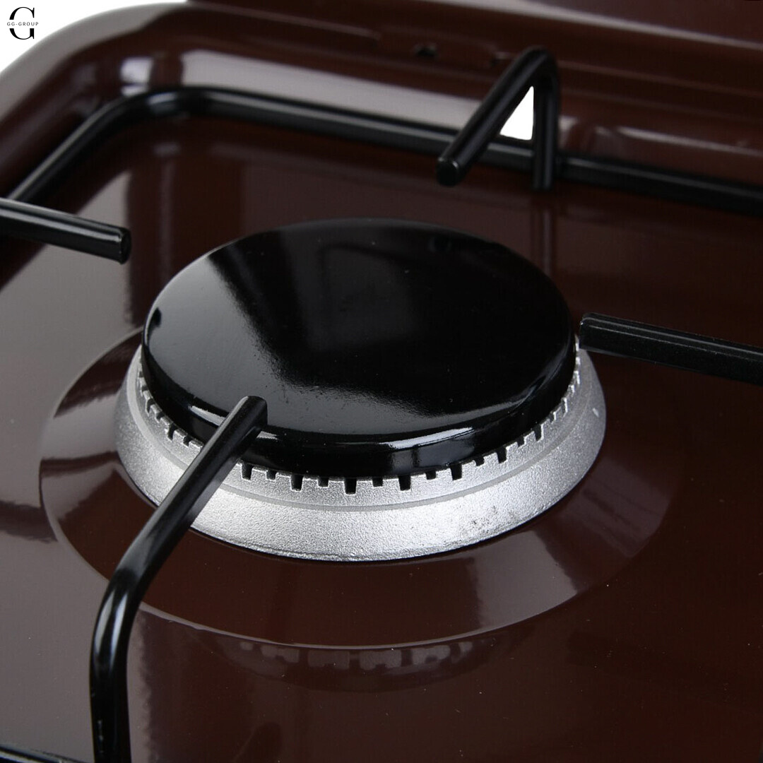 Плита газовая настольная YUCEL O-200-LPG-black, 2 конфорки, эмаль, с крышкой, ТУРЦИЯ