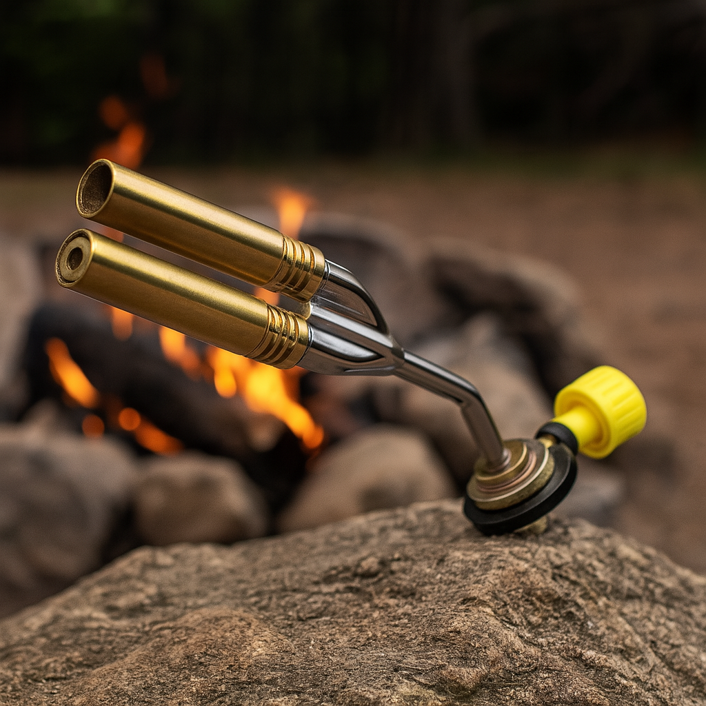 Газовая горелка с двойным пламенем TWIN BRAZING KT-2108 для пайки, ремонта, кулинарии, туризма