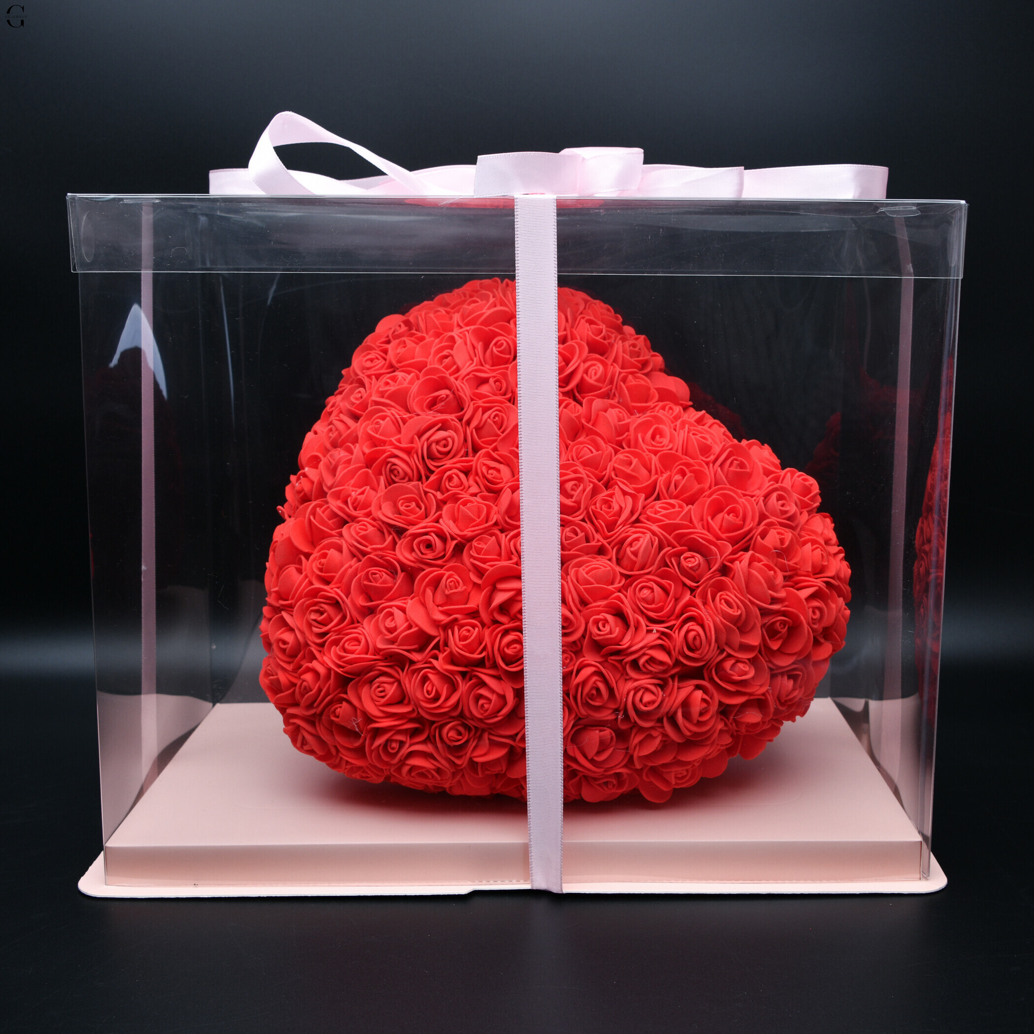 Серце з роз KR-20 28×25×13 см – декоративна композиція з 3D роз