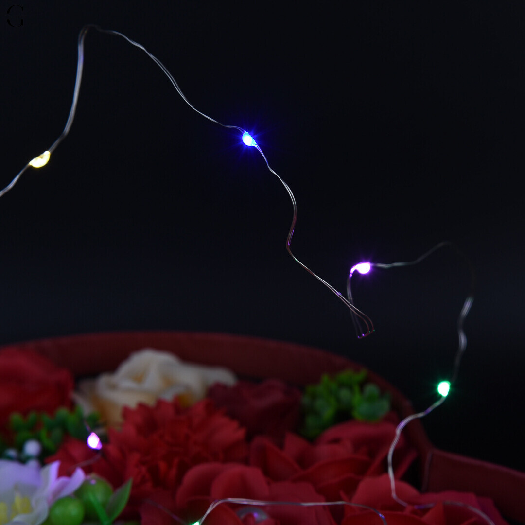 Подарочный набор цветочная композиция роз из мыла и LED подсветкой
