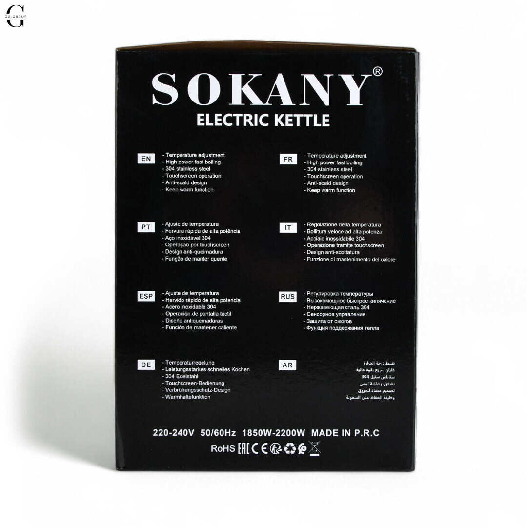 Стеклянный электрочайник Sokany SK-09050 с поддержкой температуры.