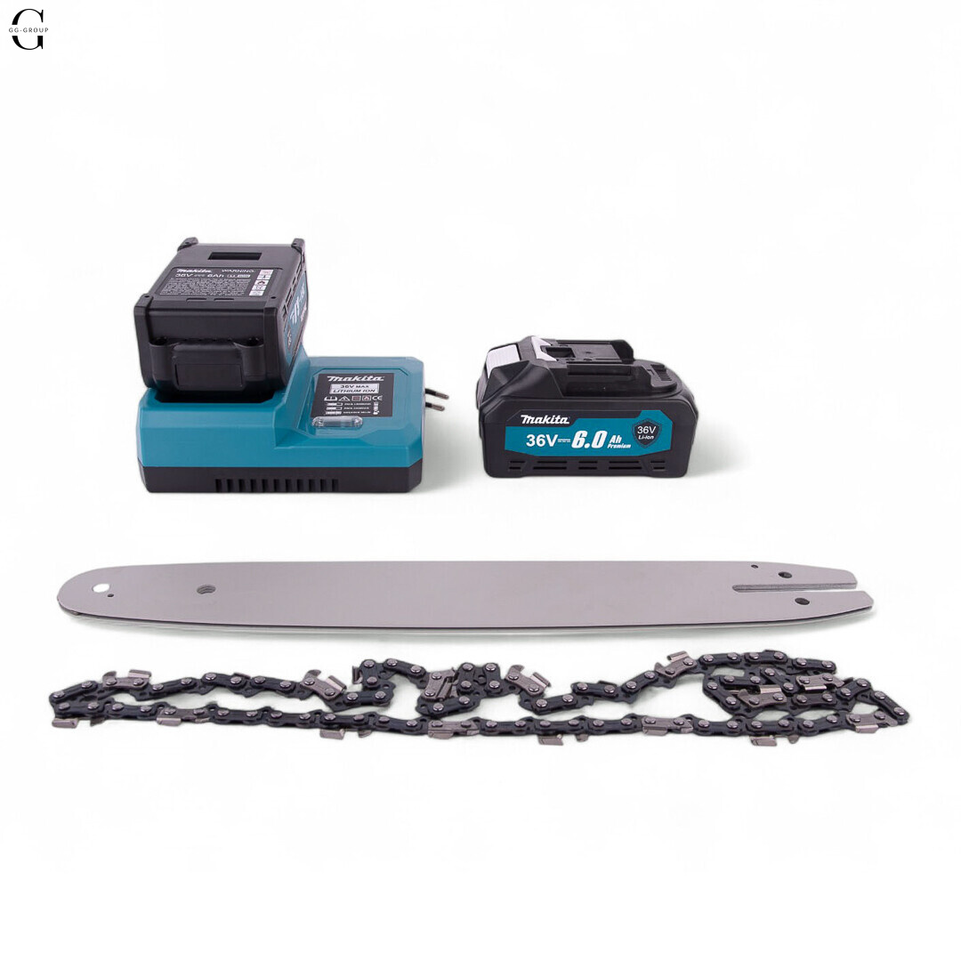 Аккумуляторная цепная пила MAKITA 36V, 6.0 А·час, бесщеточная, кейс, шина 12 дюймов