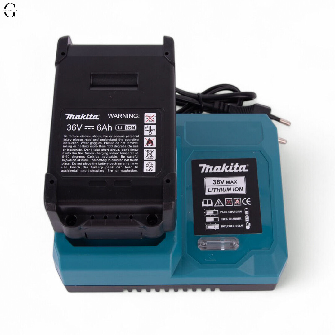 Аккумуляторная цепная пила MAKITA 36V, 6.0 А·час, бесщеточная, кейс, шина 12 дюймов