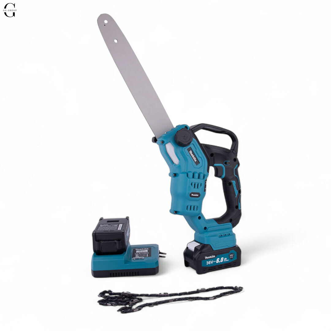Аккумуляторная цепная пила MAKITA 36V, 6.0 А·час, бесщеточная, кейс, шина 12 дюймов